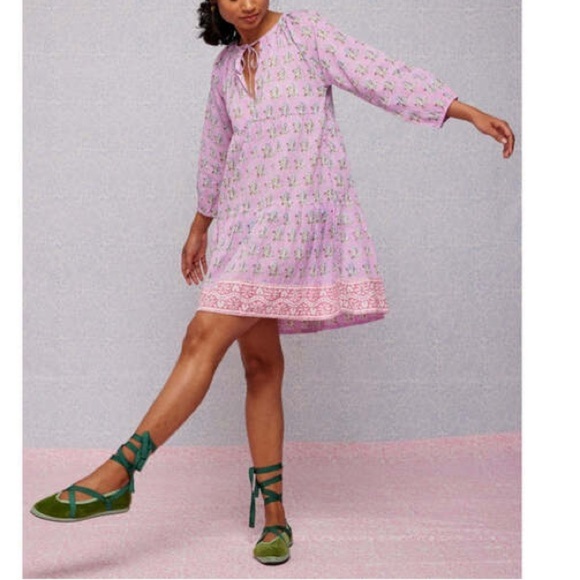 Sz Blockprints Dresses & Skirts - SZ Blockprints Priya dress violet paisley cotton gauze Medium